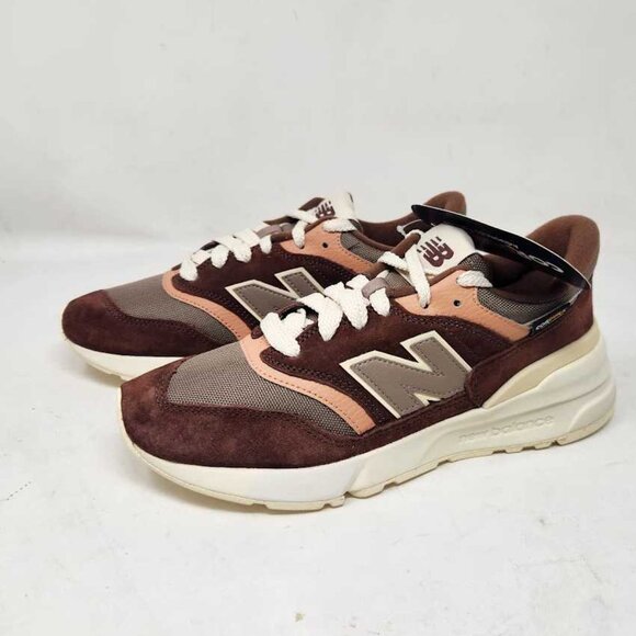Women New women\'s 7 New Balance x Anthropologie 997R brown sneakers Rich Oak /Mushroom